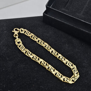9K Gold Bracelet 375 Italy Fancy Link Chain Lobster Clasp 5.85g 7” Yellow Gold